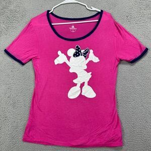 Disney Parks Minnie‎ Mouse T-Shirt Womens Medium Pink Short Sleeve Tee Ladies
